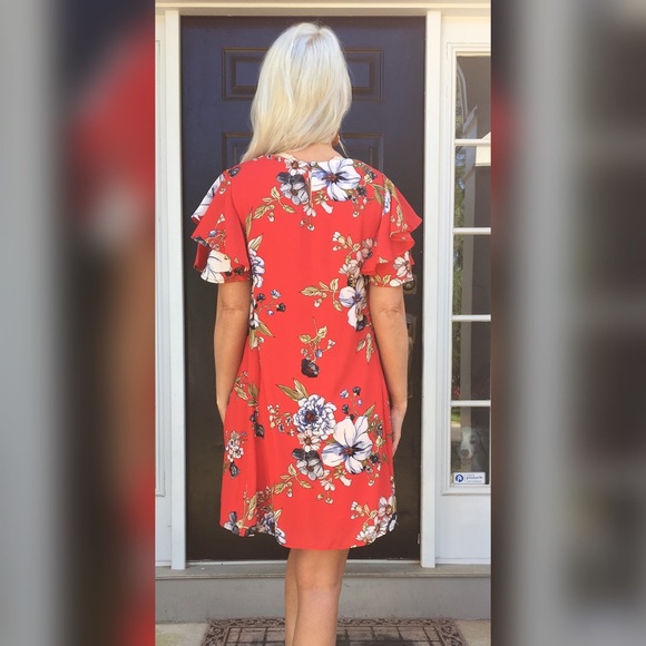 ❤️LAST 1! ❤️ Ruffle Criss Cross Swing Dress! - Picture 4 of 4